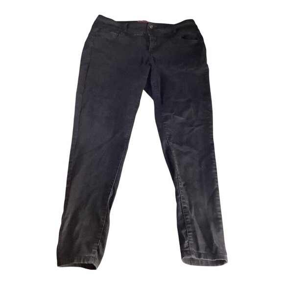 Wax Jean Womens Black Stretchy Size 18 3 Button Skinny Jeans Stylish Comfortable - Picture 1 of 16